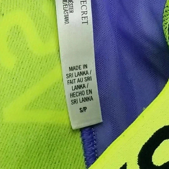 VSX Victoria's Secrets Sz Small Lime Green Striped - Picture 4 of 7
